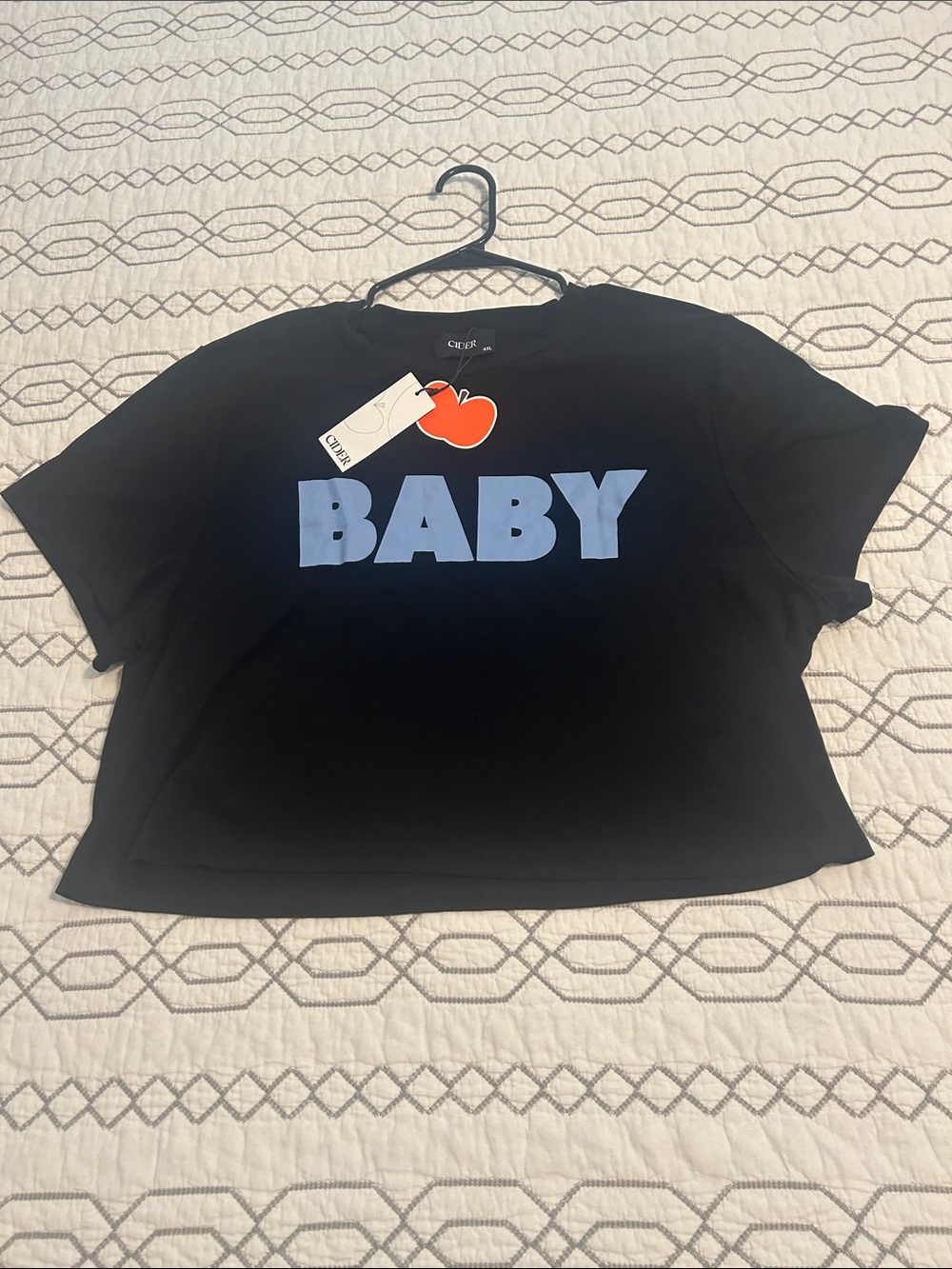 Cider Black Tee with Blue BABY Graphic